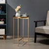 End Table, Accent Indoor&Outdoor Coffee Side Table, Snack Sofa Table for Living Room, Anti-Rust Decorative Plant Stand 5