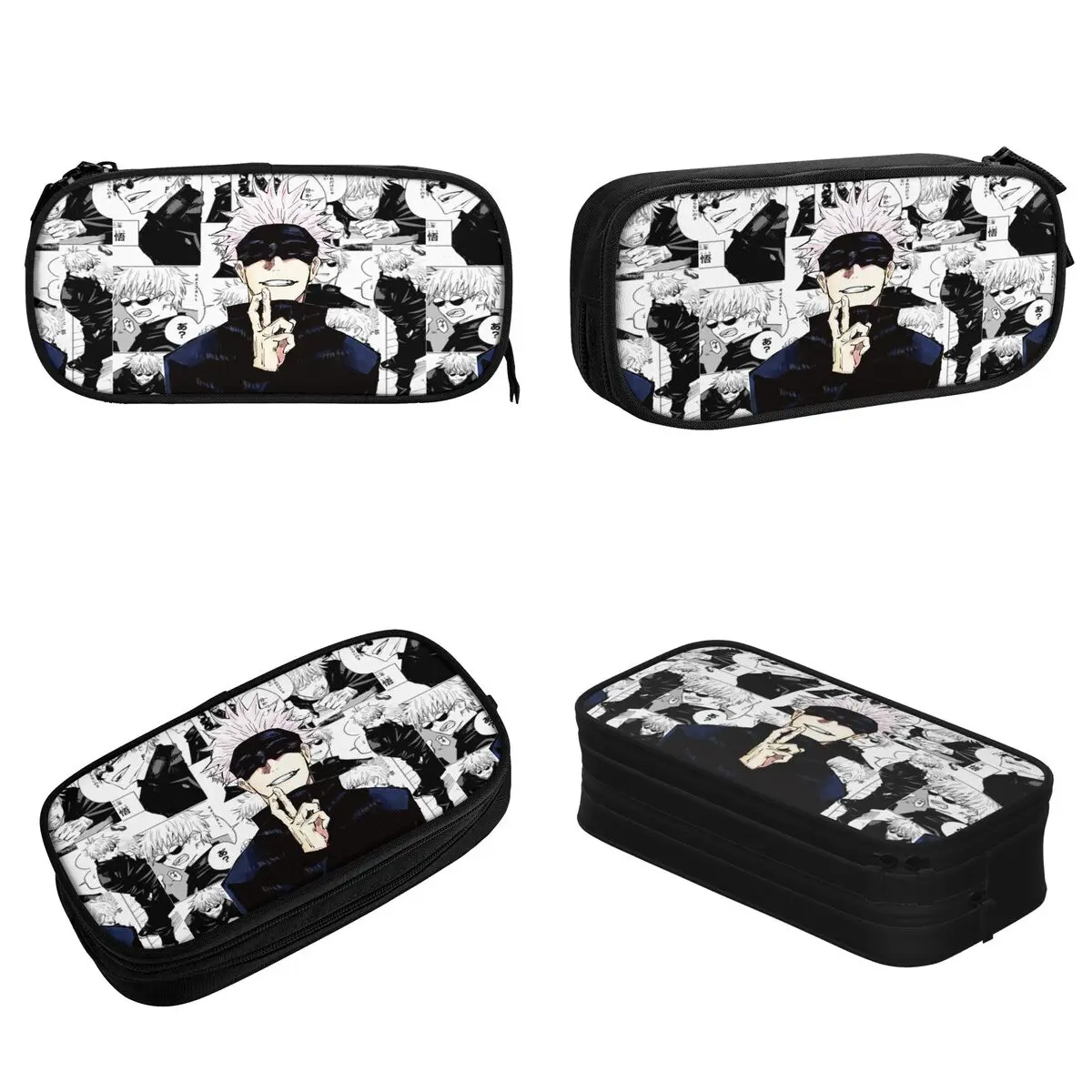 Gojo Satoru Collage Manga Pencil Cases Jujutsu Kaisen Anime Pen Bag Student Big Capacity School Cosmetic Pouch
