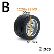  MOC Technical Tire Wheel Hub DIY Bricks Car Truck 44309 92402 32019+86652 Construction building blocks Compatible Tech Parts 