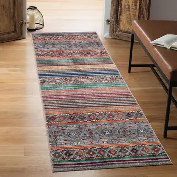 2X10 Rug - Hine Washable Runner Rug With Non-Slip Backing, I For Hallway, Entryway, Kitchen, Laundry Room - Vintage, Easy 1