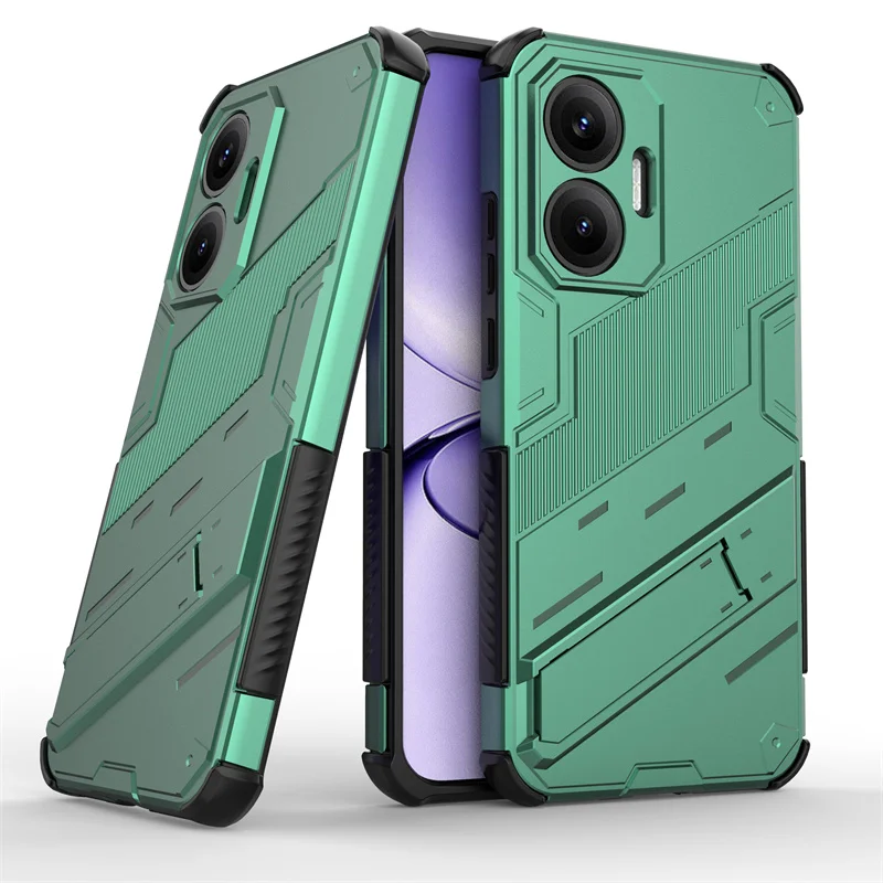 Magnetic Armor Shockproof Stand Phone Case with Car Mount Feature - Enhanced Protection Back Cover