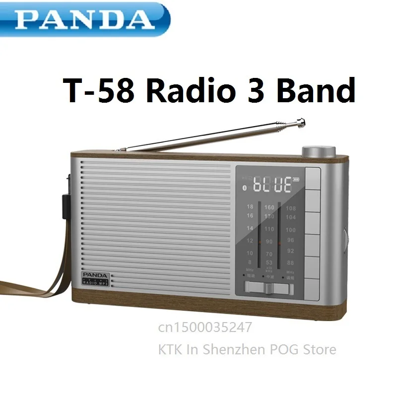 

PANDA T-58 Lithium Battery Charge Elderly Portable TF Card MP3 Player FM MW SW Three Bands Radio