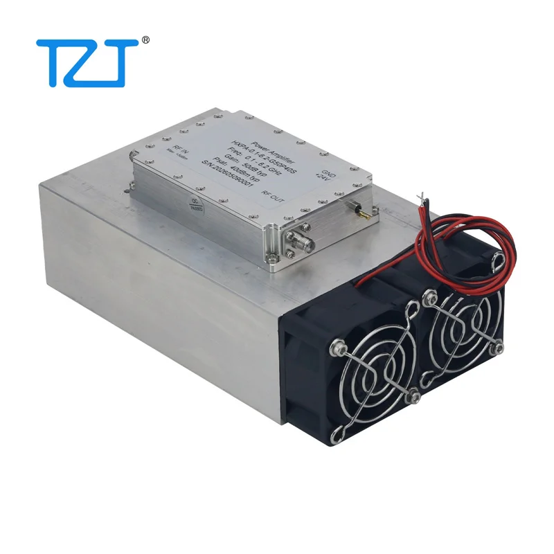 TZT 0.1-6.2GHz 10W RF 마이크로파 전력 증폭기 1.6dB 저잡음 50dB 고이득 증폭기(SMA 암 커넥터 포함)
