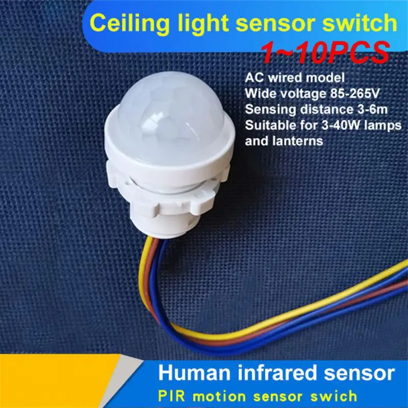 

1~10PCS Human Body Sensor Adjustable LED Night Light Sensor Switch PIR Infrared Human Body Induction Motion Sensor Detector