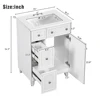 24-Inch Bathroom Vanity Cabinet with Ceramic Sink, 2 Drawers, 1 Door 6