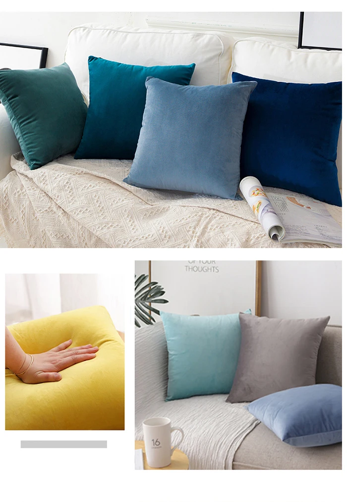 Description Picture 6 of itemVelvet Cushion Cover Coffee Soft Pillow Cover 45X45 Pillow Case for Living Room Sofa Nordic Home Decor Throw Pillow Cover