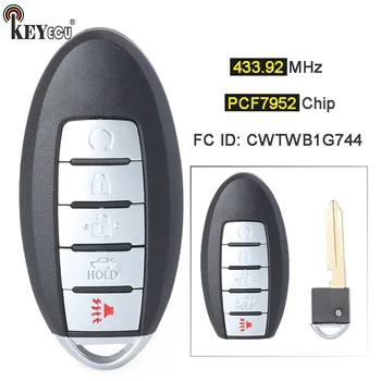 Keyforkess 433.92MHz PCF7952 Chip FCC ID: sostituzione Smart Remote Key Fob 5 Button per Nissan Patrol Armada 2014-2020