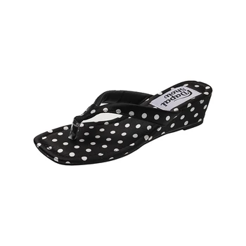 2026 Designer Polka Dot Women Slippers Fashion Wedges Heel Dress Flip Flop Outdoor Clip Toe Beach Vacation Ladies Slides Shoes 1
