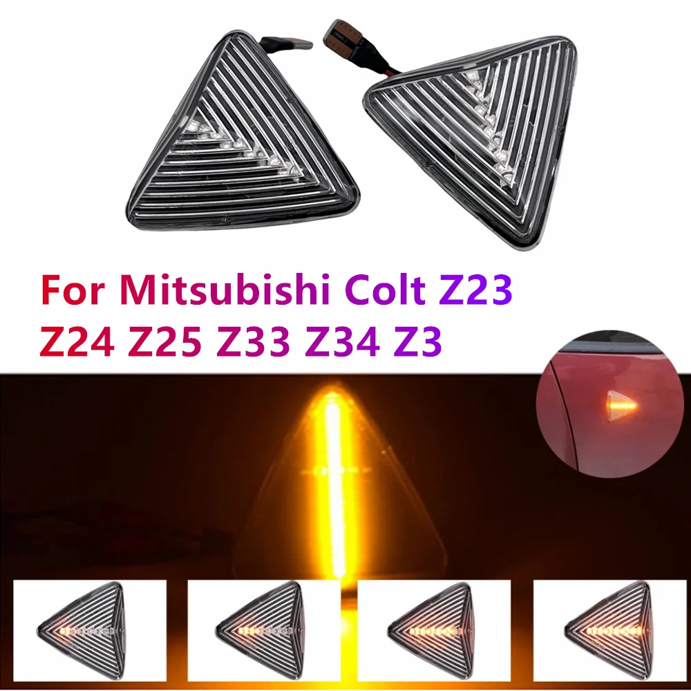 2PCS Dynamic Fender Turn Signals Light For Mitsubishi Colt CZC CZ3