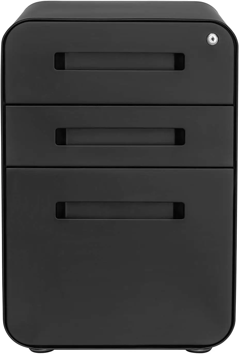 3 Drawer File Cabinet with Lock - Under Office Desk Metal Filing Cabinet, Legal/Letter File Folders, Wheels