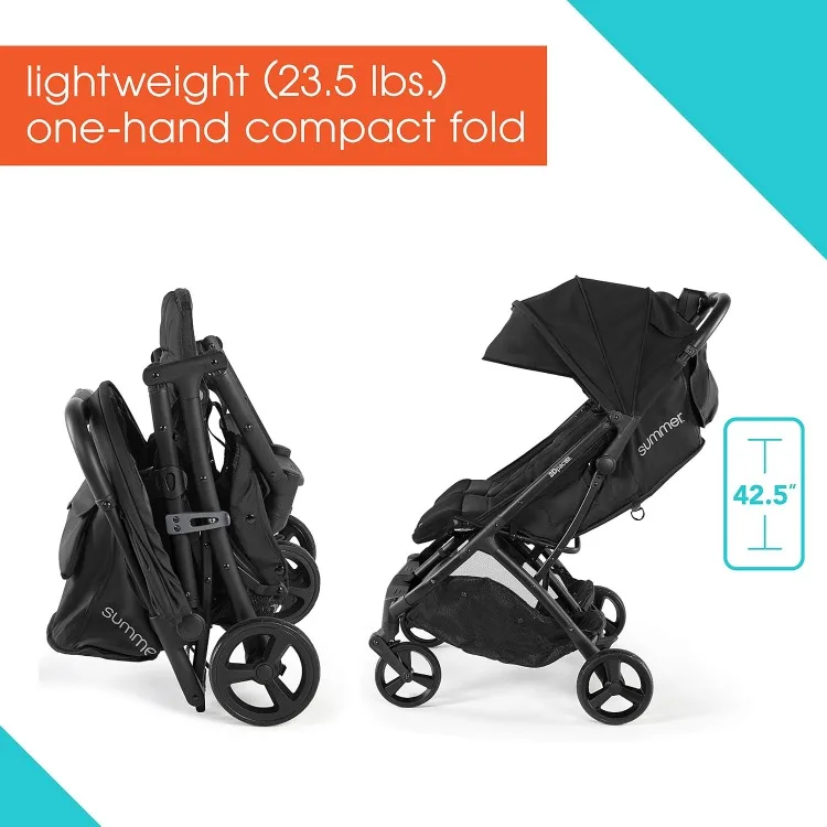 3Dpac CS+ Double Stroller, Black – Car Seat Compatible Lightweight