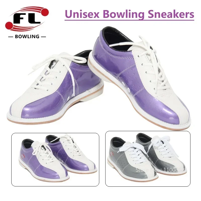 Men Women Bowling Shoes Right Hand Non-Slip Bowling Sneakers Unisex PU Leather Soft Training Shoes Wear-resistant Footwear 34-47