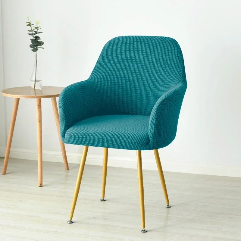 Funda elástica de lana Polar para silla, funda elástica de Color sólido para sillón alto, funda de asiento antideslizante lavable para oficina y boda, 1 ud.