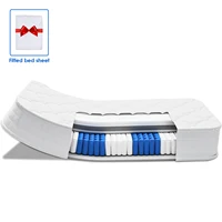 Пружинный матрас AUTHMIC с карманными пружинами, 7 зон, эргономичная поддержка, средней жесткости, толщиной 22 см, с приталенным простынем для дома, спальни, комфорта сна — изображение 2