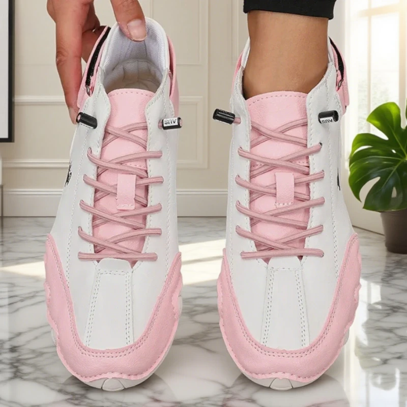 High Top Shoes for Women Spring Autumn Fashion Breath Casual Loafers Anti Slip Soft Sole Comfort Versatil Couple's Bare Boots