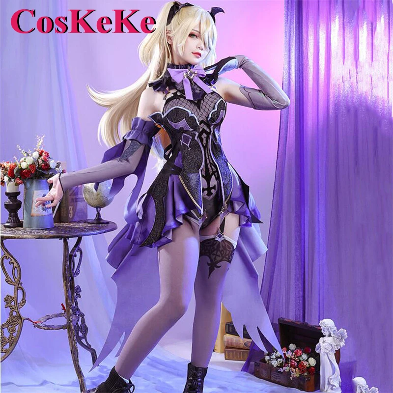 

CosKeKe Fischl Cosplay Anime Game Genshin Impact Costume Sweet Gorgeous Uniform Dress Women Halloween Party Role Play Clothing