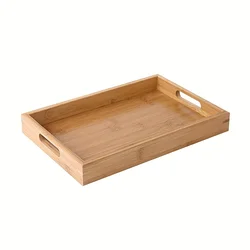 Bamboo Multifunctional Serving and Organizer Tray with Handles (35cm Length)