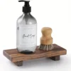 1/2pc Retro Wooden Bathroom Tray Vanity Hands Soap Scented Candle Storage Holder Kitchen Seasoning Tray For Bath Home Decoration 3