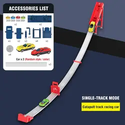 DIY Catapult Racing Cart Track Toy with Alloy Car (1 Track Red)