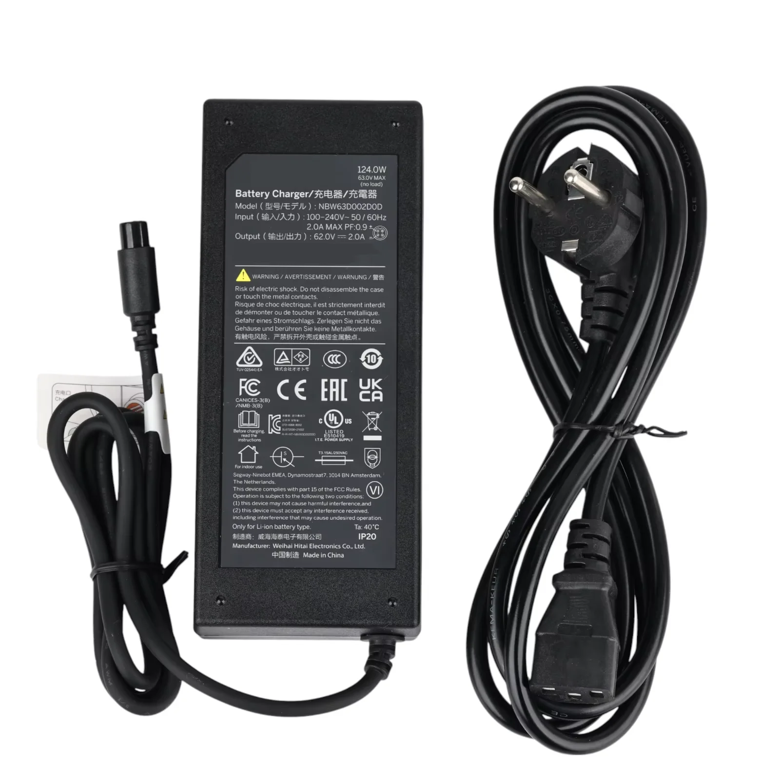 124W 63V Quick Charger For Ninebot Gokart Mini Pro S Max Balanced Vehicle Skateboard Fast Charging Accessories