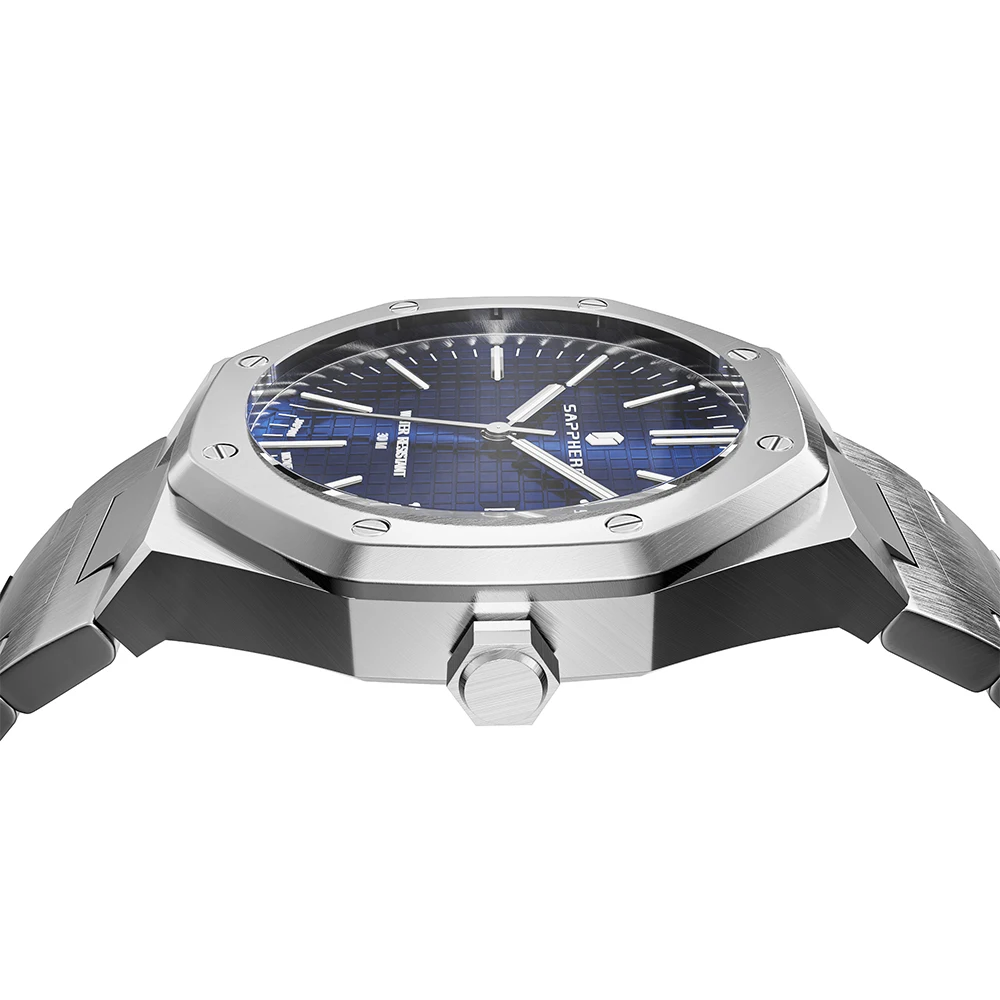 SAPPHERO Brand Mens Quartz Fashion Watch Sapphire Mirror Waterproof Luminous Trendy Business Quartz Watch