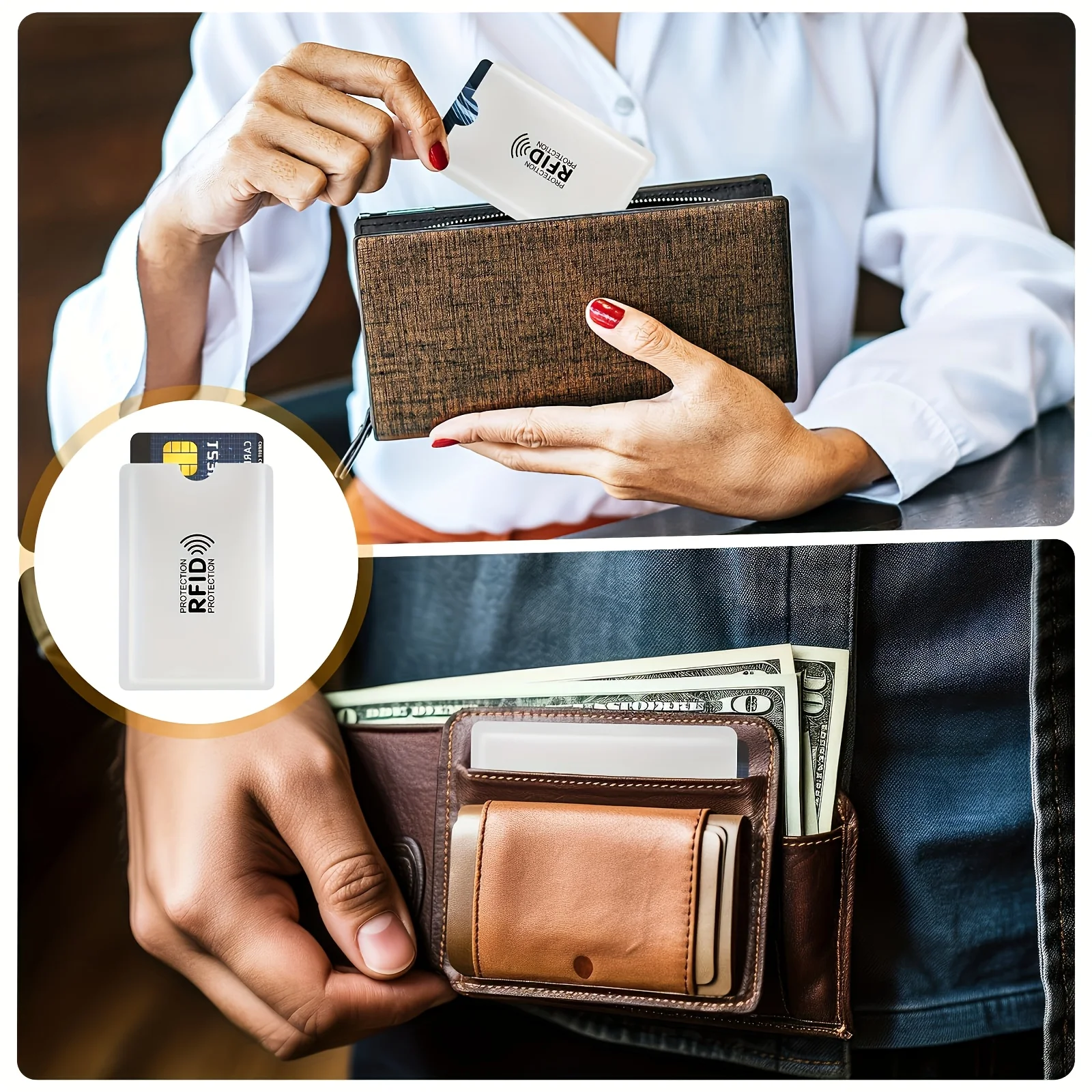 RFID Blocking PVC Wallet and Passport Holder for Travel