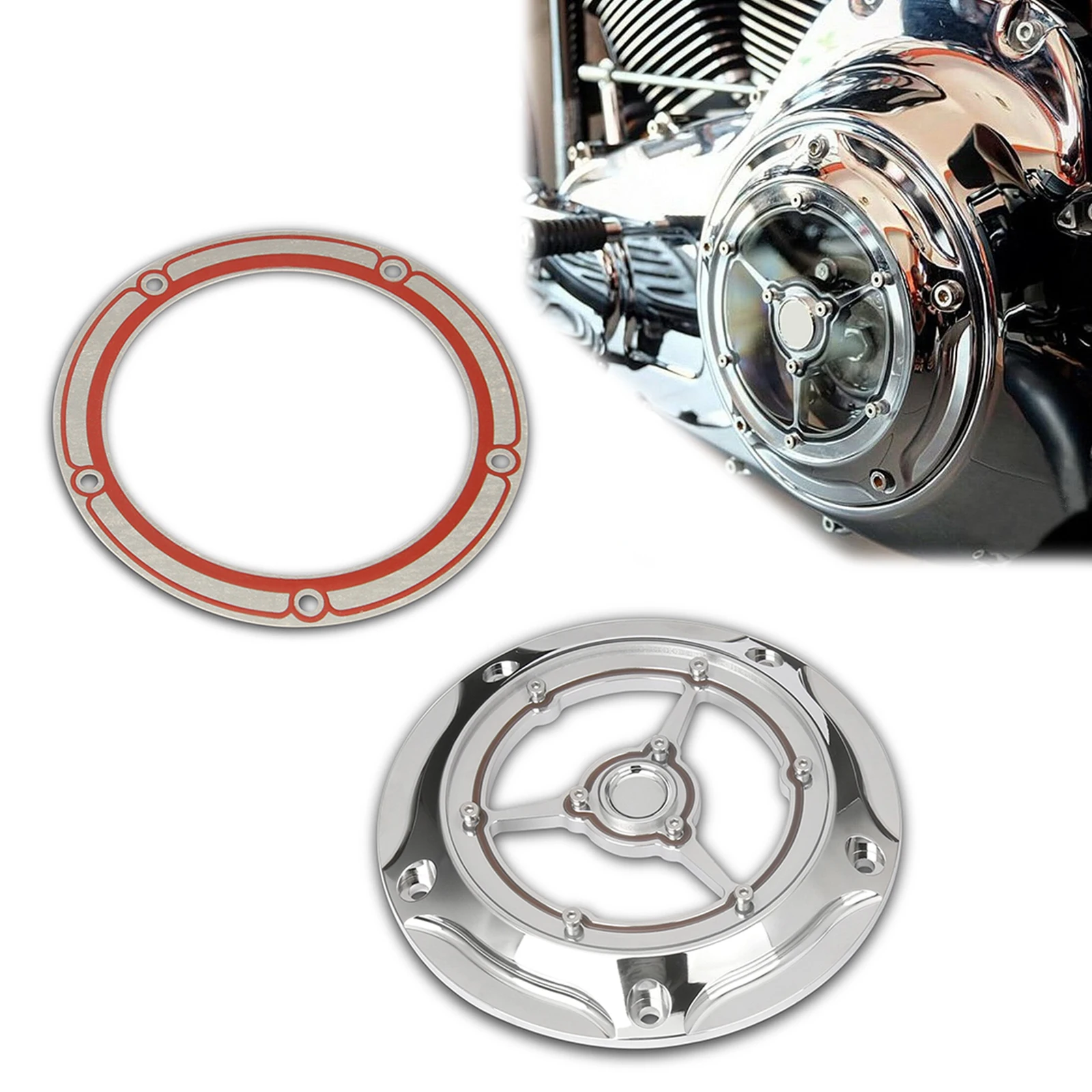 chrome-clarity-derby-cover-for-harley-road-king-electra-glide-softail-fxs-fxdl-fxdc-flhrs-1999-2015