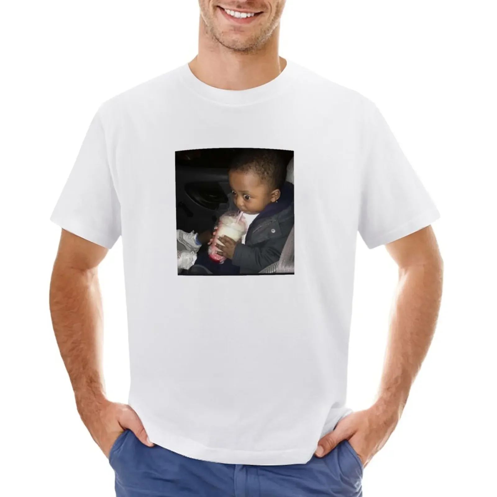 

worried baby T-Shirt Blouse oversized summer top tops plain white t shirts men