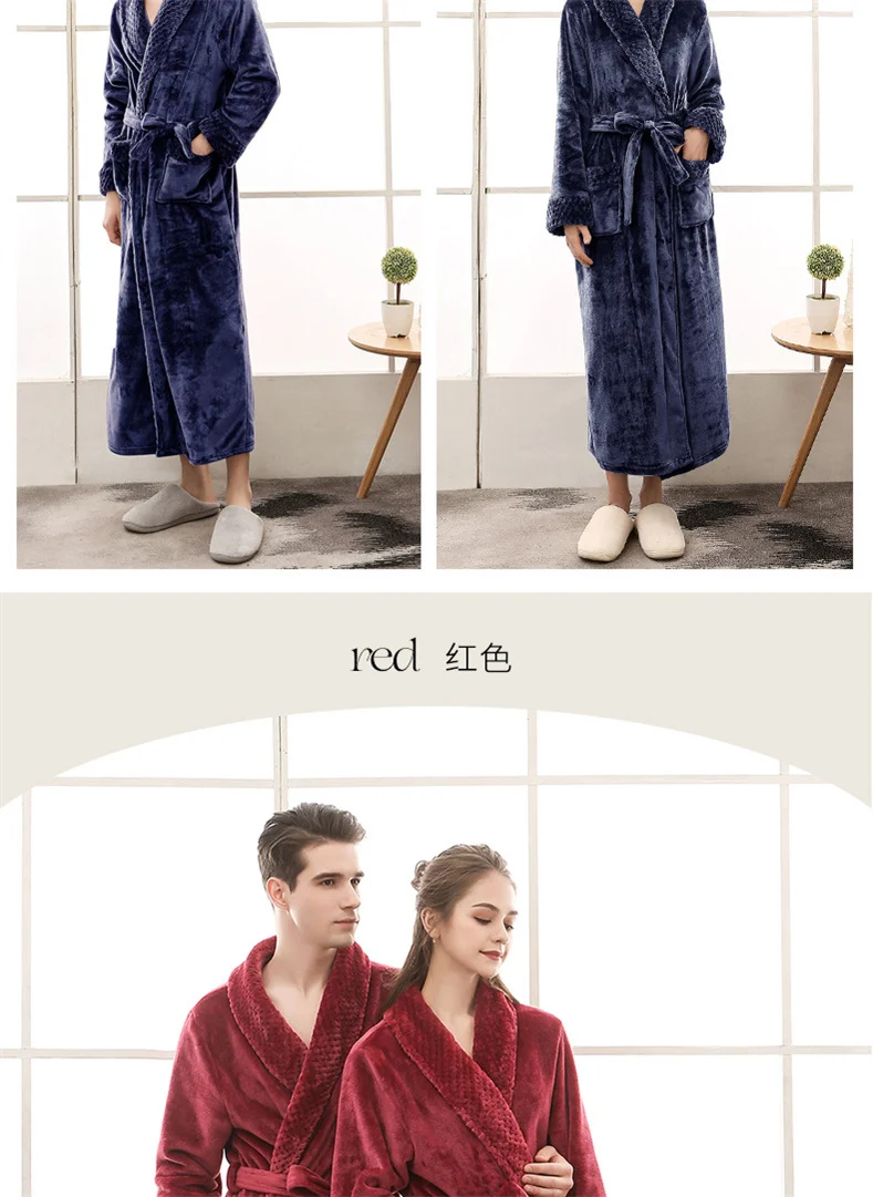 Plush Flannel Bathrobe for Women Long, Warm, Winter Night Robe 49