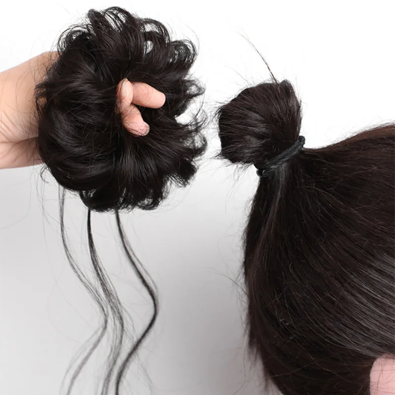 Messy Hair Bun Hair Scrunchies Extension Curly Wavy Messy Synthetic Chignon For Women Hairpiece Accessories For Women