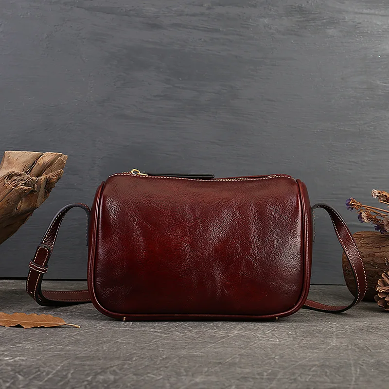 

MODITIN New Arrival Vintage Crossbody Bags 2023 Simple Cool Vegetable-tanned LeatherShoulder Bags