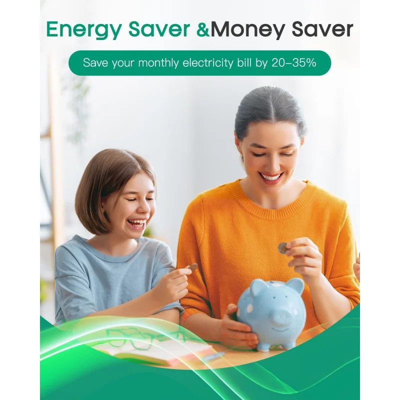 4PCS Smart Power Saver Plug, US Plug Electricity Saving Device, Watt Energy Saver for Home Office Appliances, Plug and Play Powe - 6