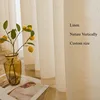 Japanese Linen Texture Sheer Tulle Curtains for Living Room Bedroom Kitchen Customiz Decor Transparent Voile Natural Wood Wind 1