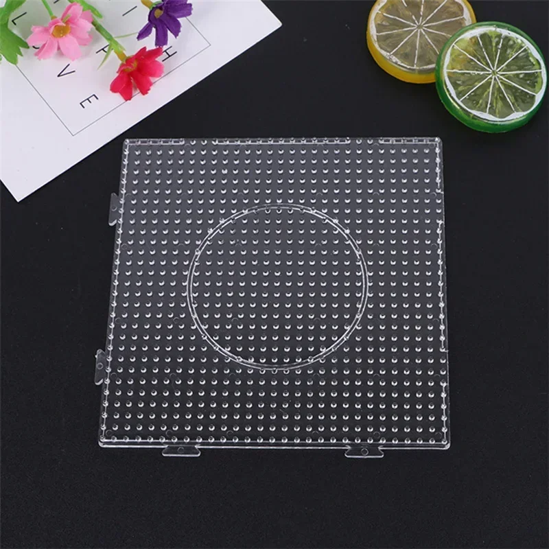 4PCS 2.6mm/5mm Fuse Beads Transparent Big Square Pegboards Ironing Beads Boards DIY Material Template Melting Beads Pegboard 3