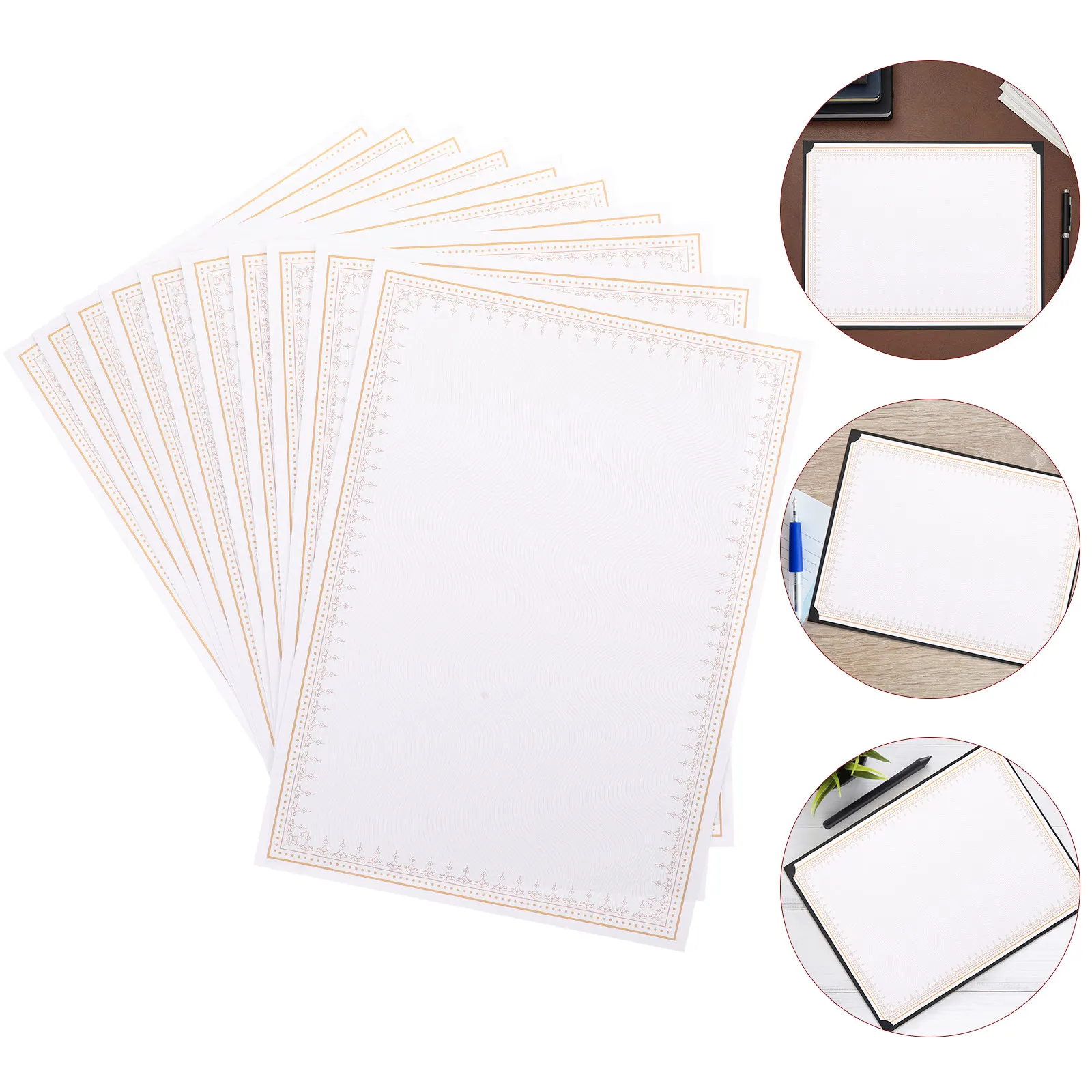 10Pcs 빈 졸업장 용지 A4 인쇄 가능 쓰기 가능 인증서 내부 용지 수업 상금..