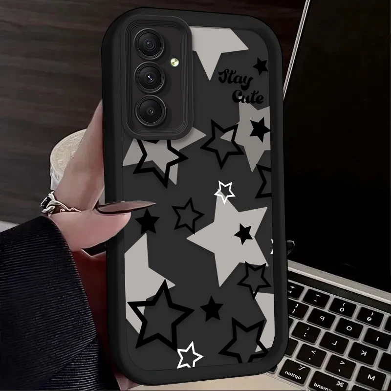 Black and White Star Design Protective Phone Case Cover
