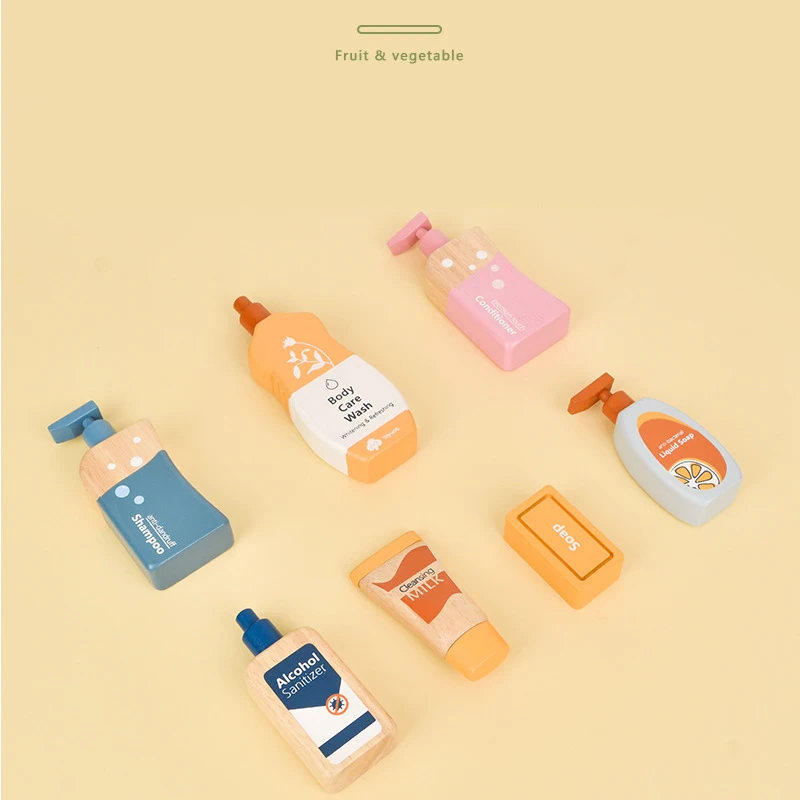 Pretend Play Toy Wooden Baby Care Washing Set Kids Imitation Game for Girls Montessori Learning Educational Toy for Girls 3
