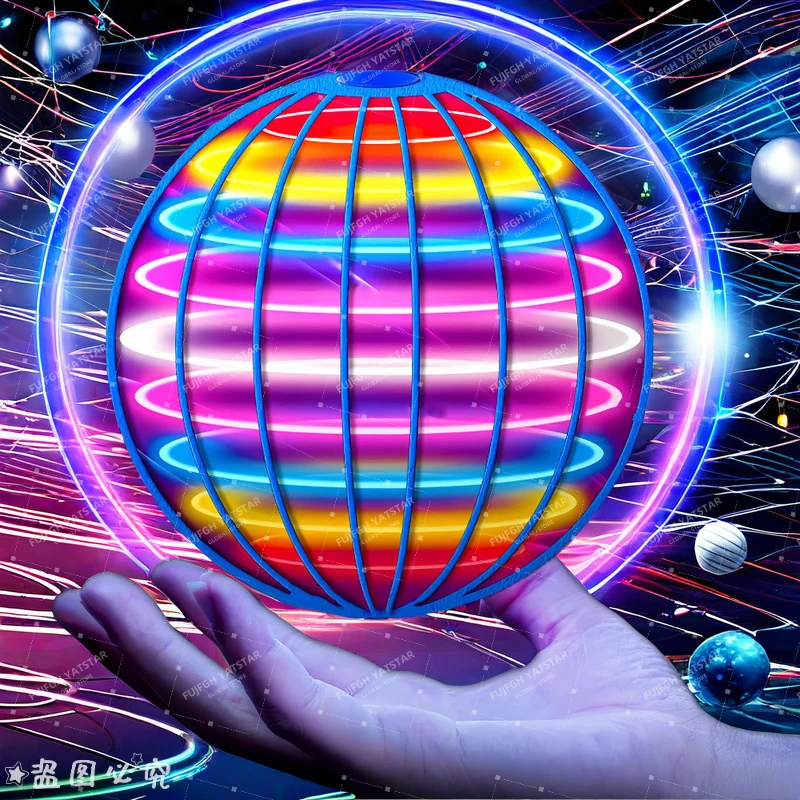 Flying Ball Boomerang Magic with LED Lights Drone Hand Control Hover Ball Fly Nova Orb Flying Spinner Fidget Toys Children Gifts flying ball toy