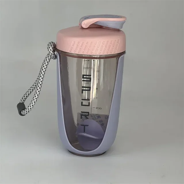 590ml Blender Shaker Bottle with Plastic Whisk Ball BPA Free Plastic Protein Shakes Leakproof for Powder Workout Gym Sport 5