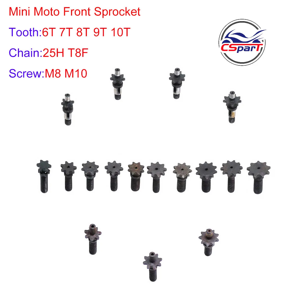 Tambour D'Embrayage Et Pignon De Chaîne Avant 25H 6T 7T 8T 9T Pour Pocket Bike Mini Moto 47cc 49cc 2 Temps
