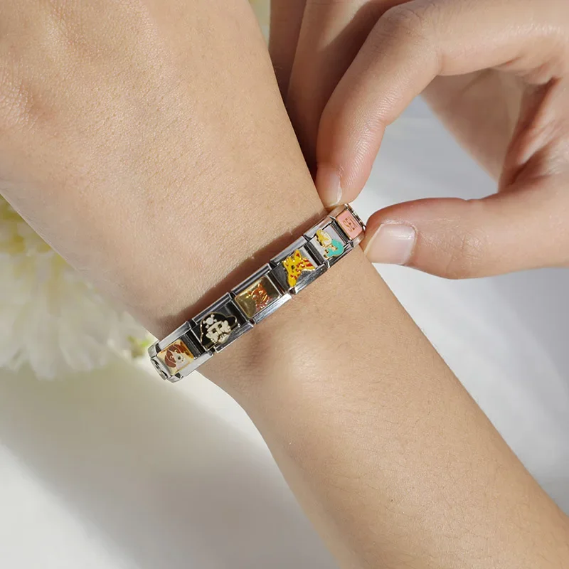Charm bracelet Hapiship 9mm width original daisy mermaid unicorn skull dog bear Leo Italian charm fit bracelet stainless steel link making DJ42