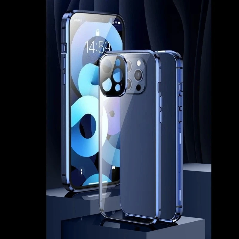 Universal Magnetic 360° Protective Case with Double-Sided Glass Cover