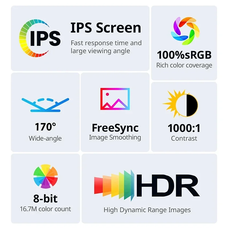 ޴  100% SRGB ܺ ÷ ȭ, USB C HDMI, Ʈ ƺ  PC XBox PS4/5 ġ, 18.5 ġ 100Hz FHD