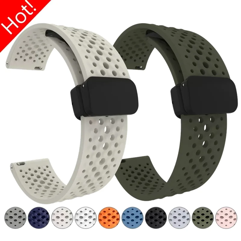 Magnetic Loop Silicone Watch Band Strap, 20/22mm - Universal Fit