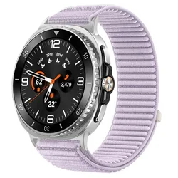 Enhanced Sports Nylon Loop Strap - Breathable Wristband Bracelet for Watch 8 Classic 46mm (Purple)