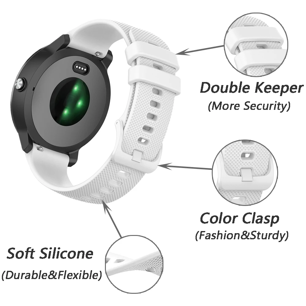 Garmin Vivomove Silicone Replacement Watchband - Sporty & Stylish Strap Accessories