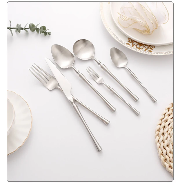 Set Di 5 Utensili Da Portata In Oro Opaco | Acciaio Inox | Per Buffet E Tavola | Lavabile In Lavastoviglie - Foto 7