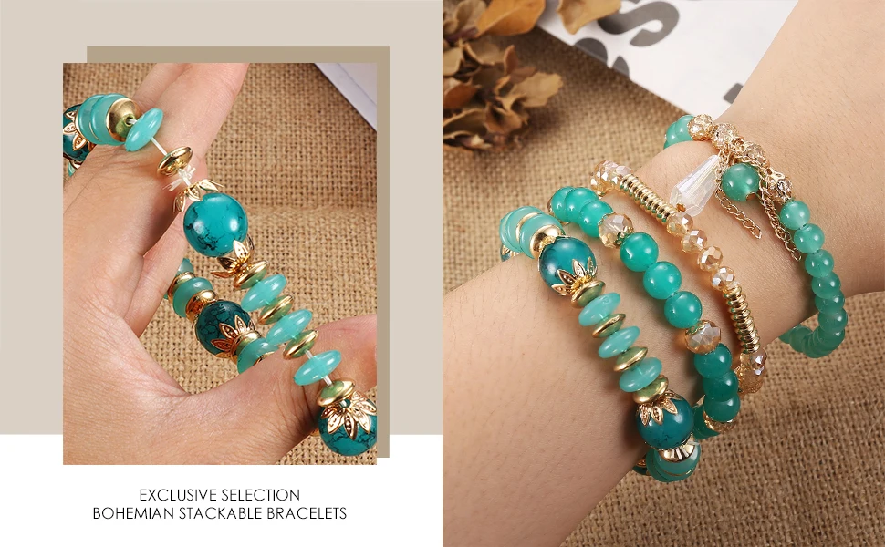 Milacolato boho stretch bracelets