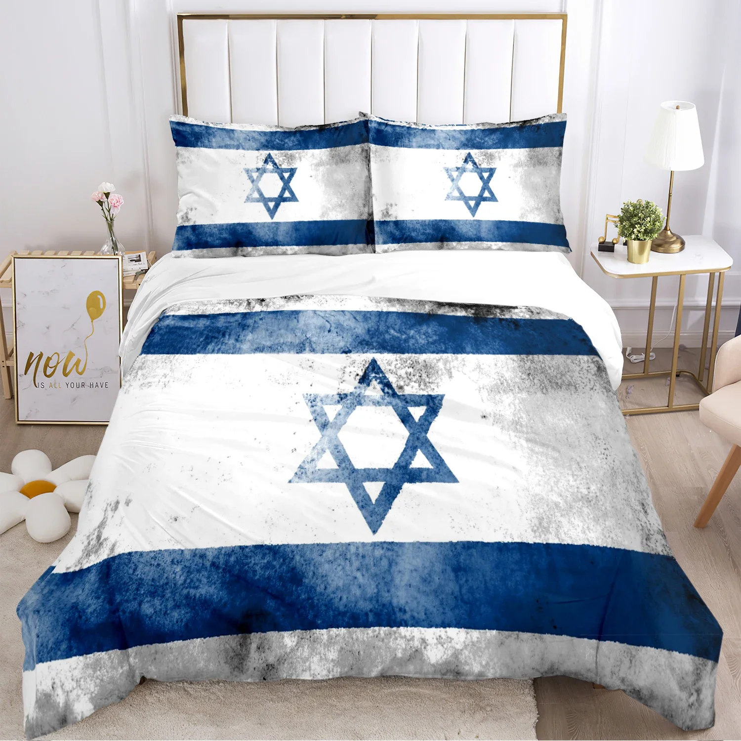 US UK National Flag Digital Polyest Duvet Cover Bedding sets Soft Quilt Cover and Pillowcases for Teens Single/Double/Queen/King