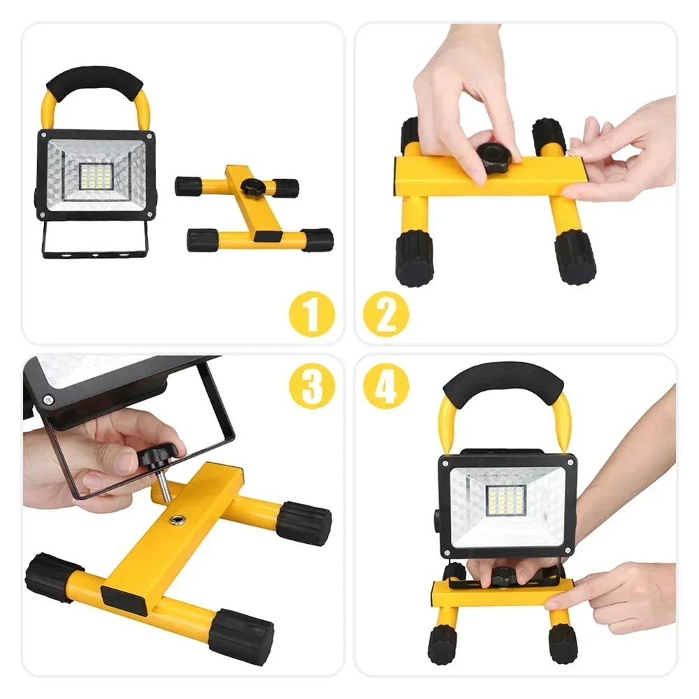 30W/60W LED Portable Rechargeable Floodlight Waterproof Spotlight Battery Powered Searchlight Outdoor Work Lamp Camping Lantern led flashlight camping lights camping lamp led work light work light